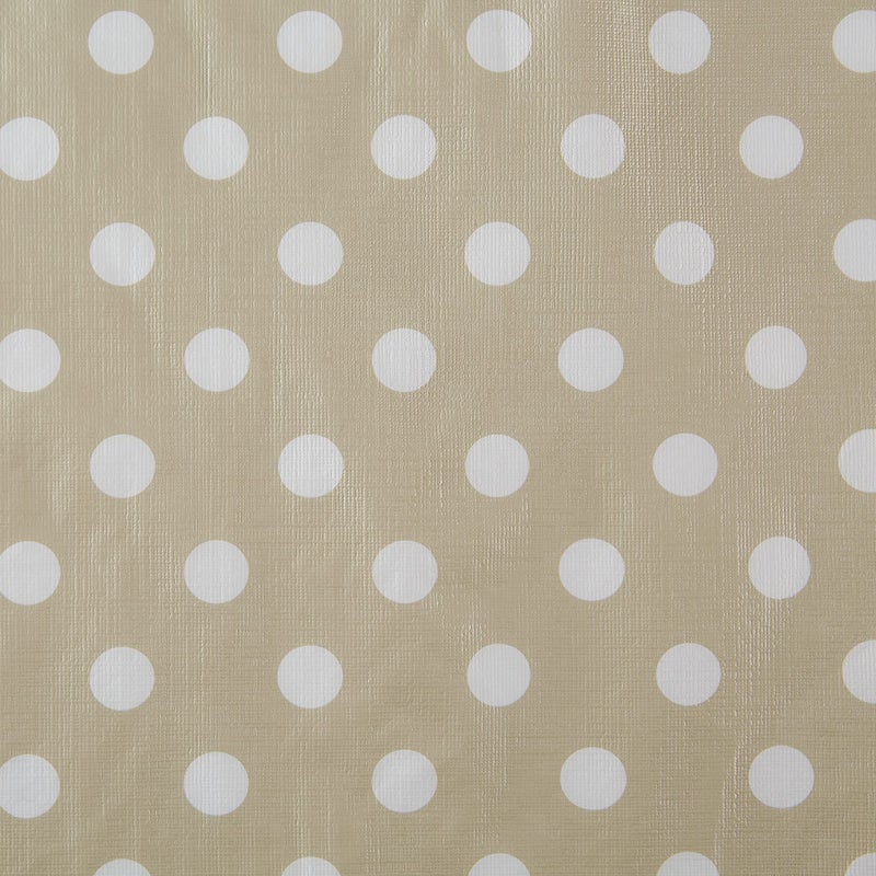 DII Vinyl Tabletop Collection Flannel Backed Polka Dot Tablecloth, Rectangle, 60x102, Natural - Image 3